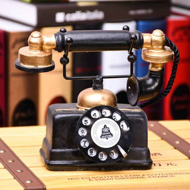 Creatieve Decoratieve Telefoons Vintage Standbeeld Antieke Shabby Oude Telefoons Woondecoratie Ambachten Bar Raamdecoratie Props