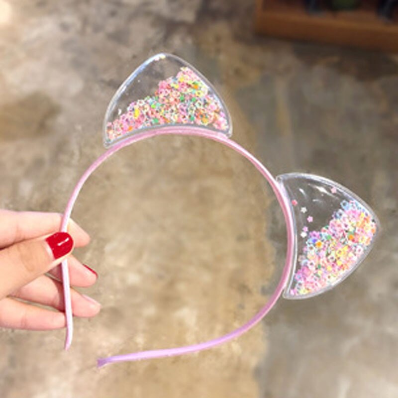 Cute Shiny Sequins Cat Ears Headband Baby Girls Princess Hairbands Kid Hair Accessories Party Hair Hoop Hairbands Christmas: 01