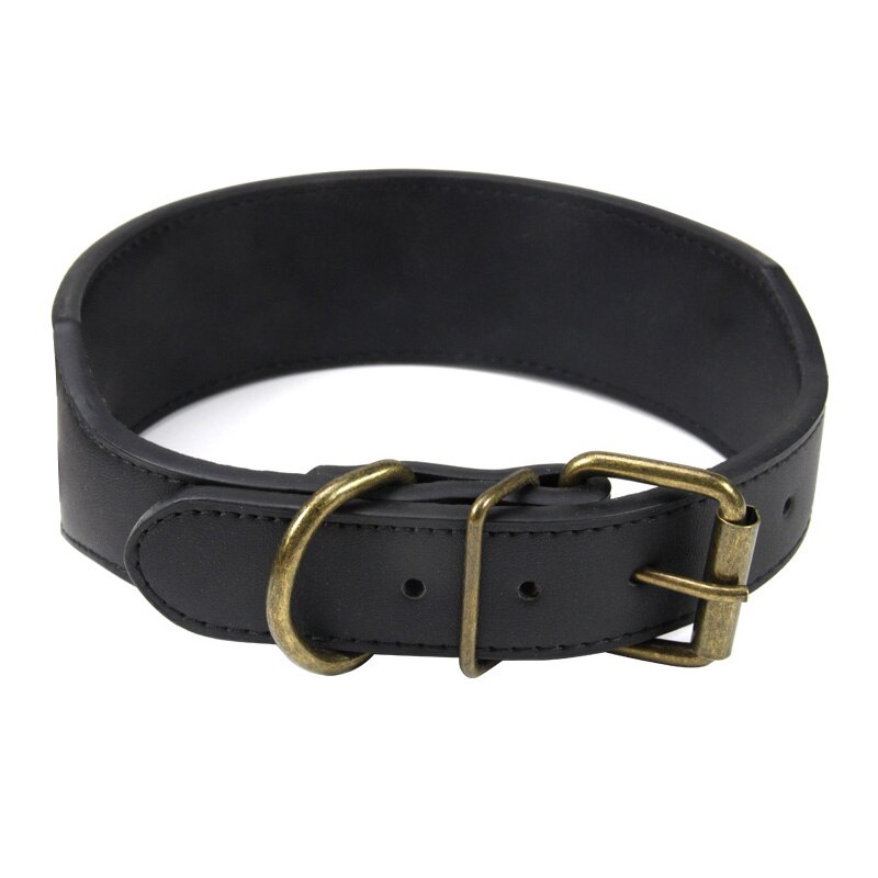 2 '' leveä kuitunahkainen koiranpanta kestävä kaulahihna kaulapannat keskikokoiselle koiralle kuparisolki pitbull bulldog beagle l -3xl