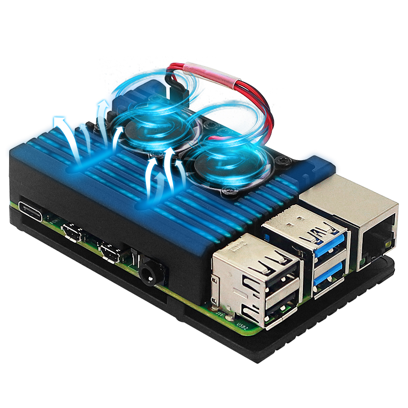 Aluminum Case for Raspberry Pi 4 Model B Armored Shell Passive Cooling Radiator Optional Dual Fan Cooler for Raspberry Pi 4