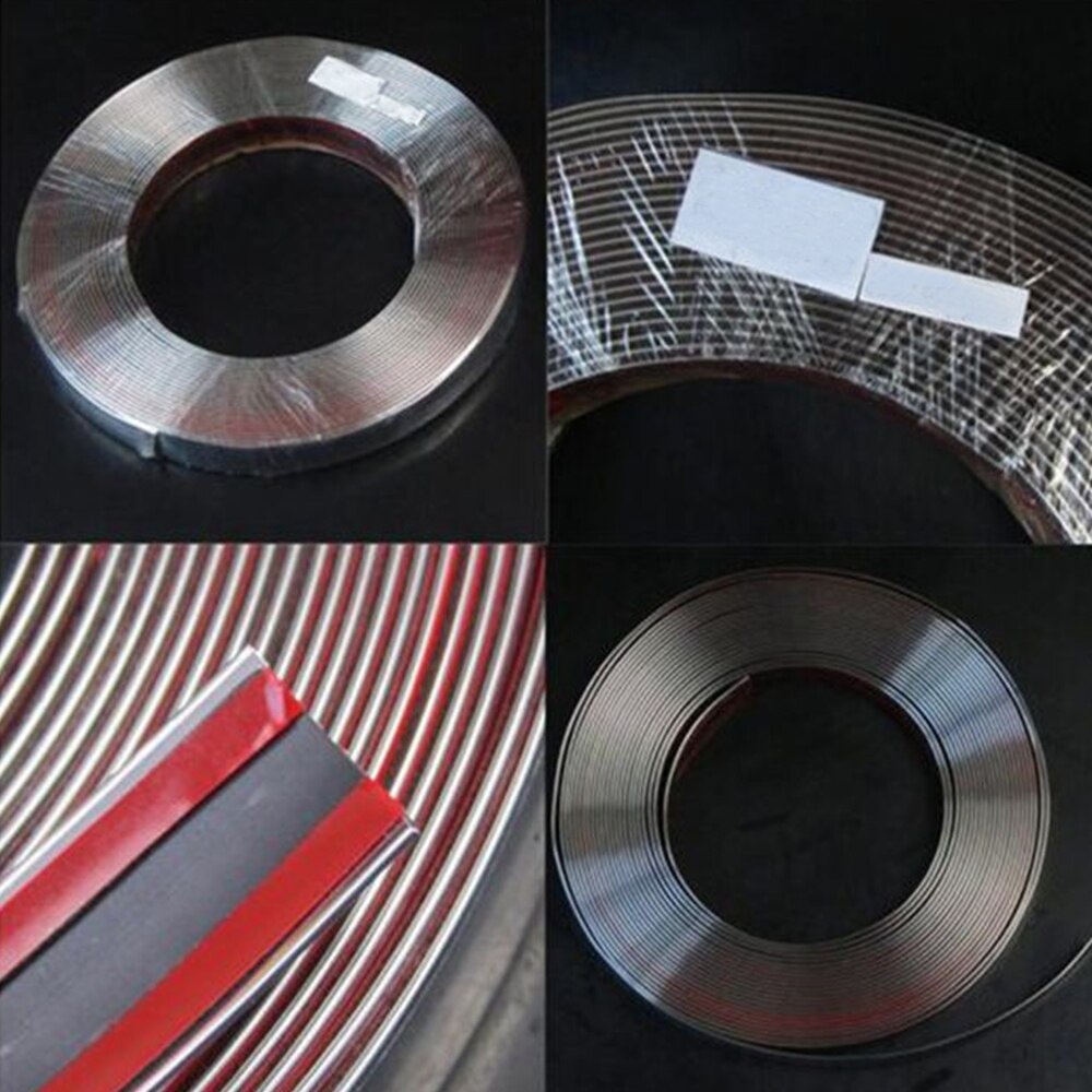 15M 6mm Chrome Auto Styling Strip Trim Zelfklevende Cover Tape Auto Chrome Trim Strip 6MM
