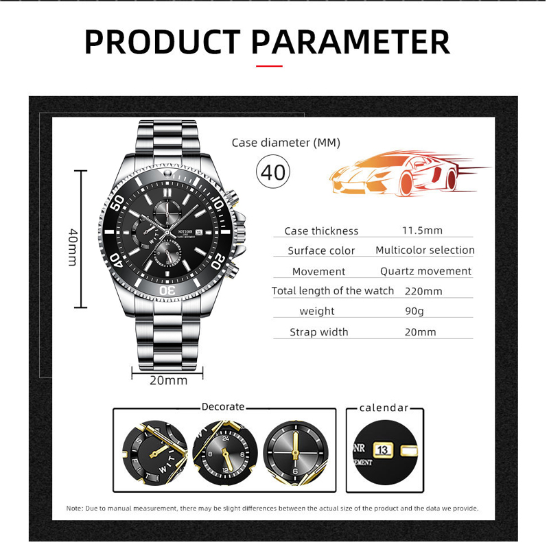 Luxus Herren Business Uhren Männer Silber Quarzuhr Männliche Leuchtende Uhr