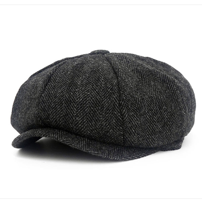 Boina con patrones de espiguilla Para hombre y mujer, gorros planos informales, estilo Retro, octogonal, Para vendedor de periódicos: C2