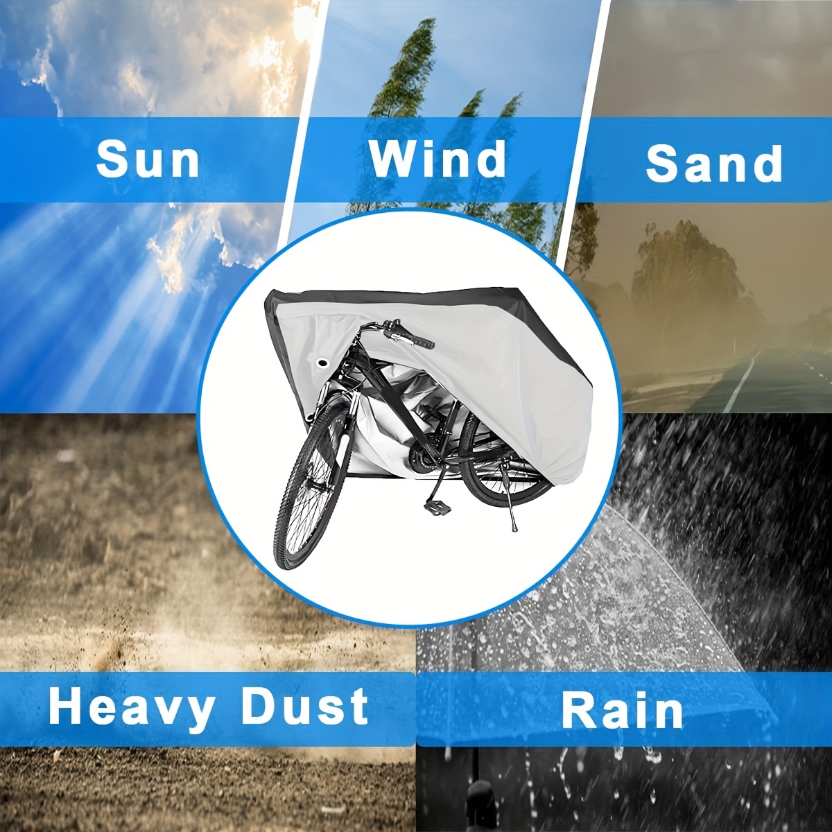 Vanntett elsykkeltrekk støvtett trekk for sykkel anti-uv beskyttelse sykkel utendørs regntrekk størrelse s-xl med låsehull