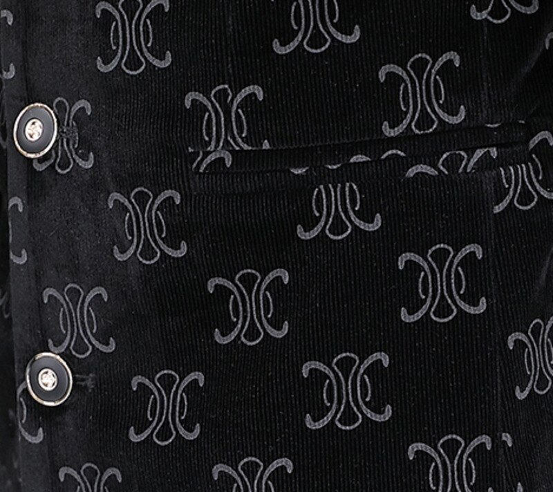 Sztruks garnitur mężczyzna osobowość koreański, Slim Fit 2021 nowa drukowana garnitur Casual stanąć kołnierz mężczyzna marynarka w stylu Vintage Blazers Para Hombre