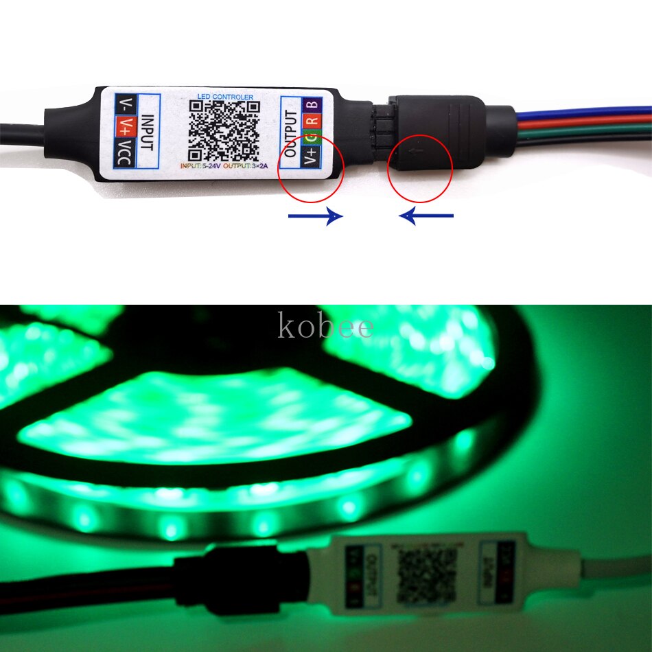 Mini Rgb Bluetooth Controller Dc 5V 12V 24V Muziek Bluetooth Led Controller Light Strip Controller Voor Rgb led Strip
