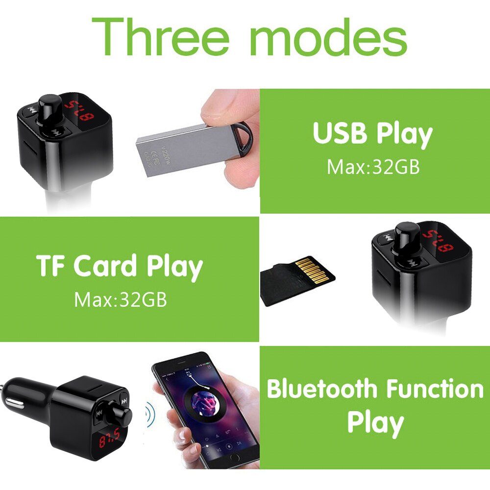 Bluetooth 5.0 modulatore trasmettitore FM per auto 4.1A doppia porta USB caricabatteria per auto lettore MP3 ricevitore Audio Wireless Kit vivavoce