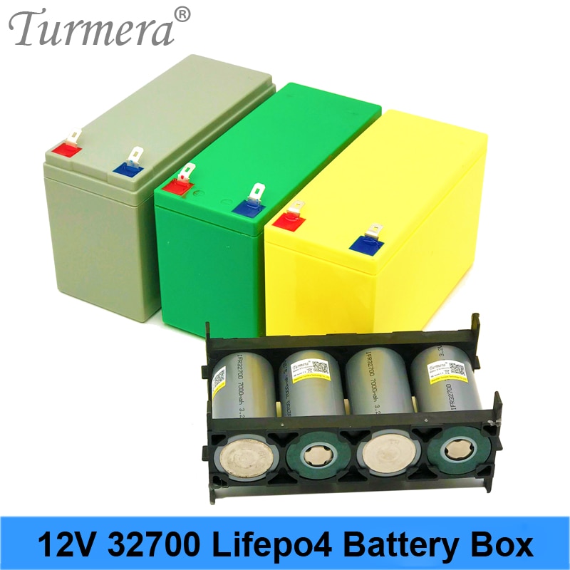 Turmera 32650 32700 Lifepo4 Battery Storage Box with 1x4 Bracket for 12V 7Ah Uninterrupted Power Supply and E-bike Battery Use