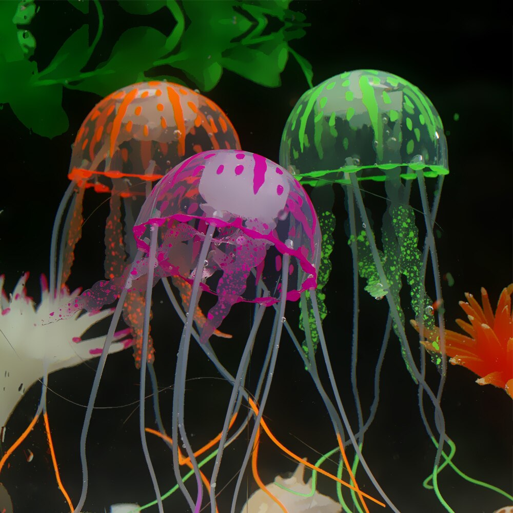 Glowing Effect Artificial Jellyfish Fish Children's novelty toys light toy Decorative in water For Kids