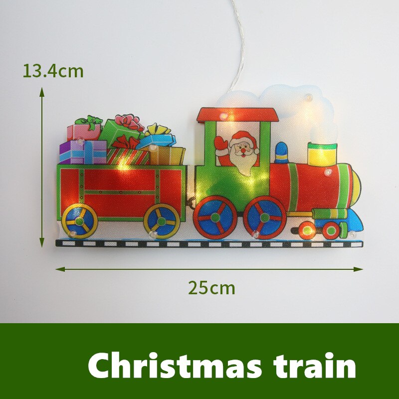 Kerst kerstman led verlichting zuignap raam kerstboom hangende verlichting festival raam decoratieve eland verlichting: Kersttrein