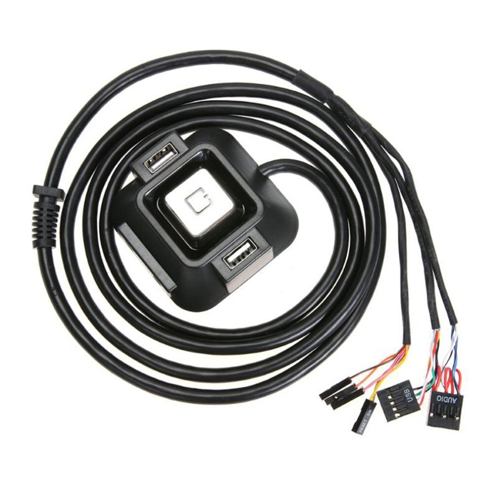 Desktop Computer PC Netzteil Fall auf/off Reset-Taste Schalter Kabel Block Extender mit Dual USB Dual Port audio Jack