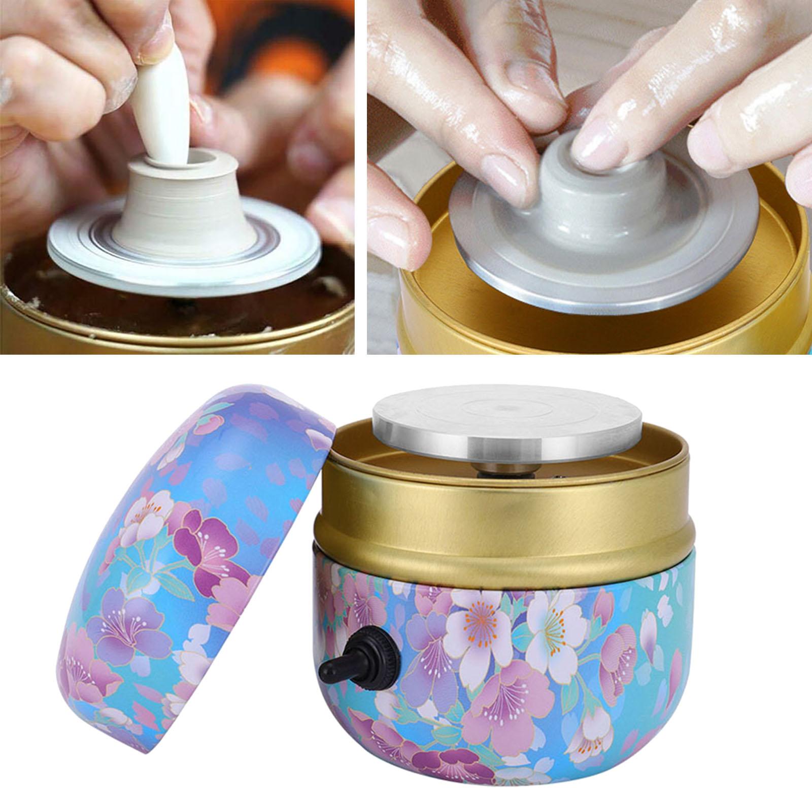 4 Colors Metal Electric Pottery Wheel Rotating Turntable 0-1500r/min Low Noise Machine Shaping Tool for Beginners Art Crafting