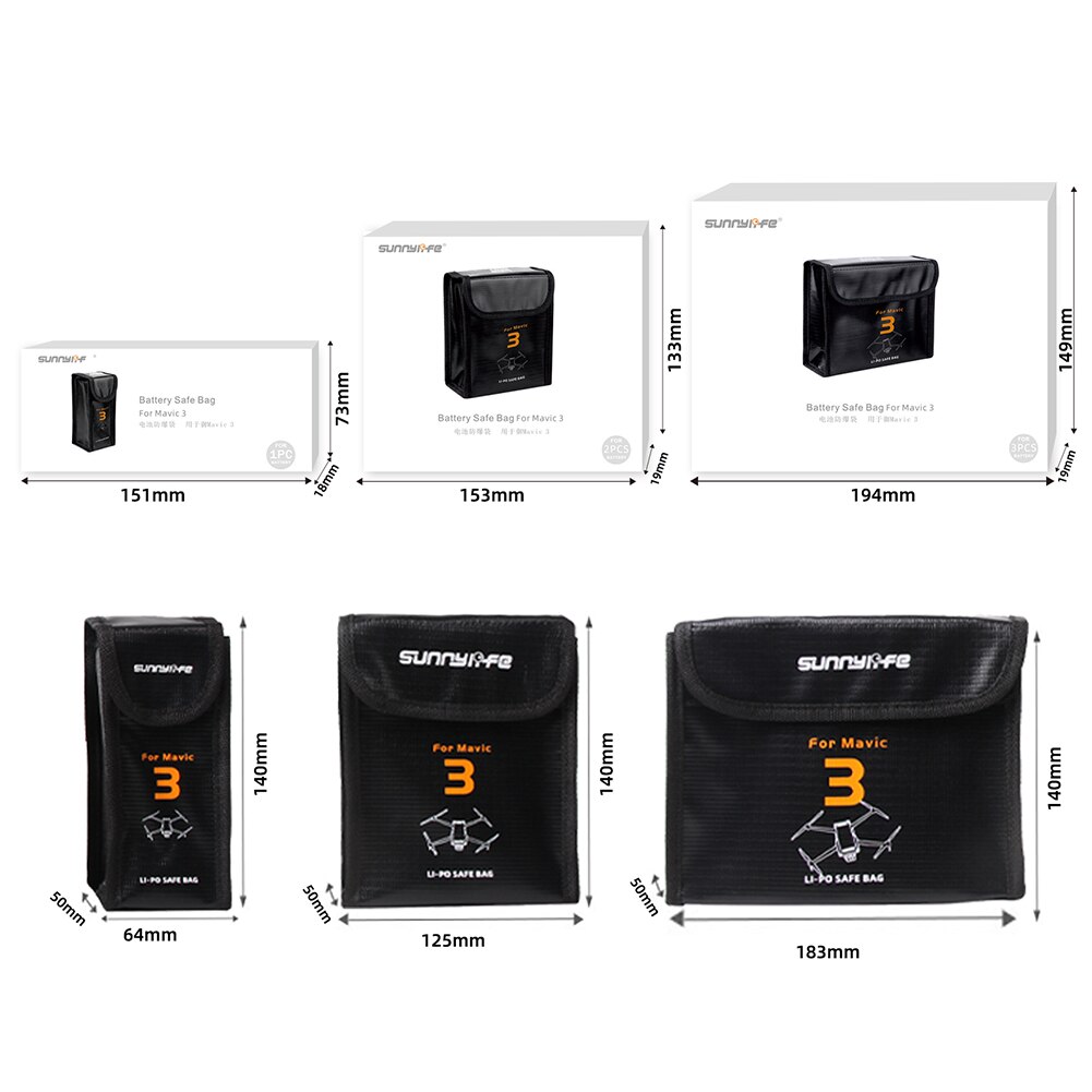 Portable Explosion-Proof Drone Battery Safety Carrying Bag Fireproof Blast Proof Batteries Protector Storage Box Pouch for DJI M