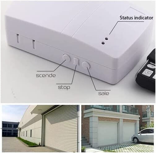 Universal Garage Shutter Box Motor Valve + 2 Remote Controls with External Control Terminal Block