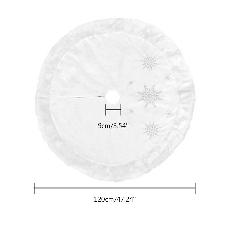 120cm snöflinga vit julgran kjol dekorationer rund... Grandado