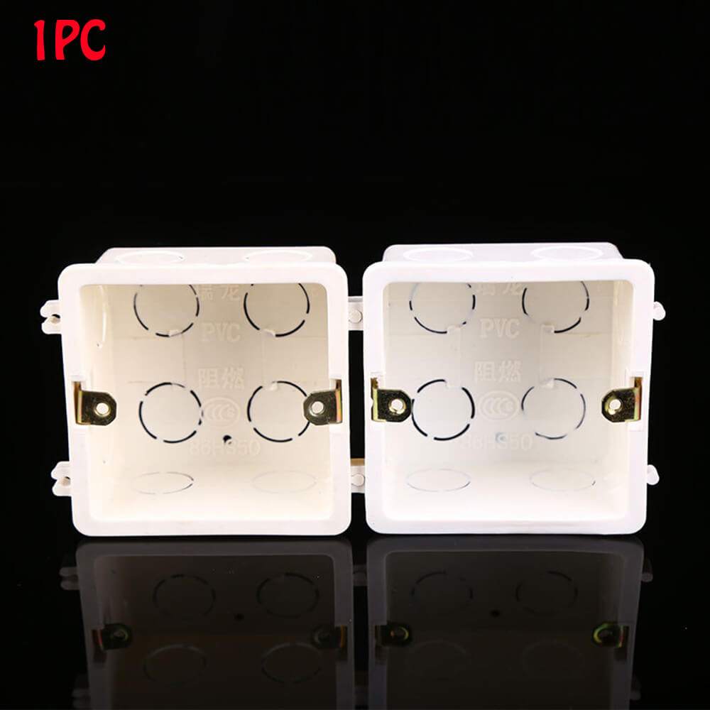 1PC Wall Mounting Box Standard Light Touch Switch Cassette Junction Box PVC Plastic Flame Retardant Waring Back Box: White