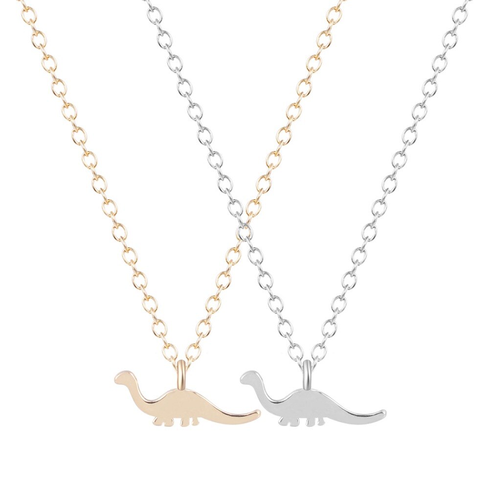 QIAMNI-collar de dinosaurio de 1 pieza, colgante único, joyería minimalista para mujer, collares de animales de