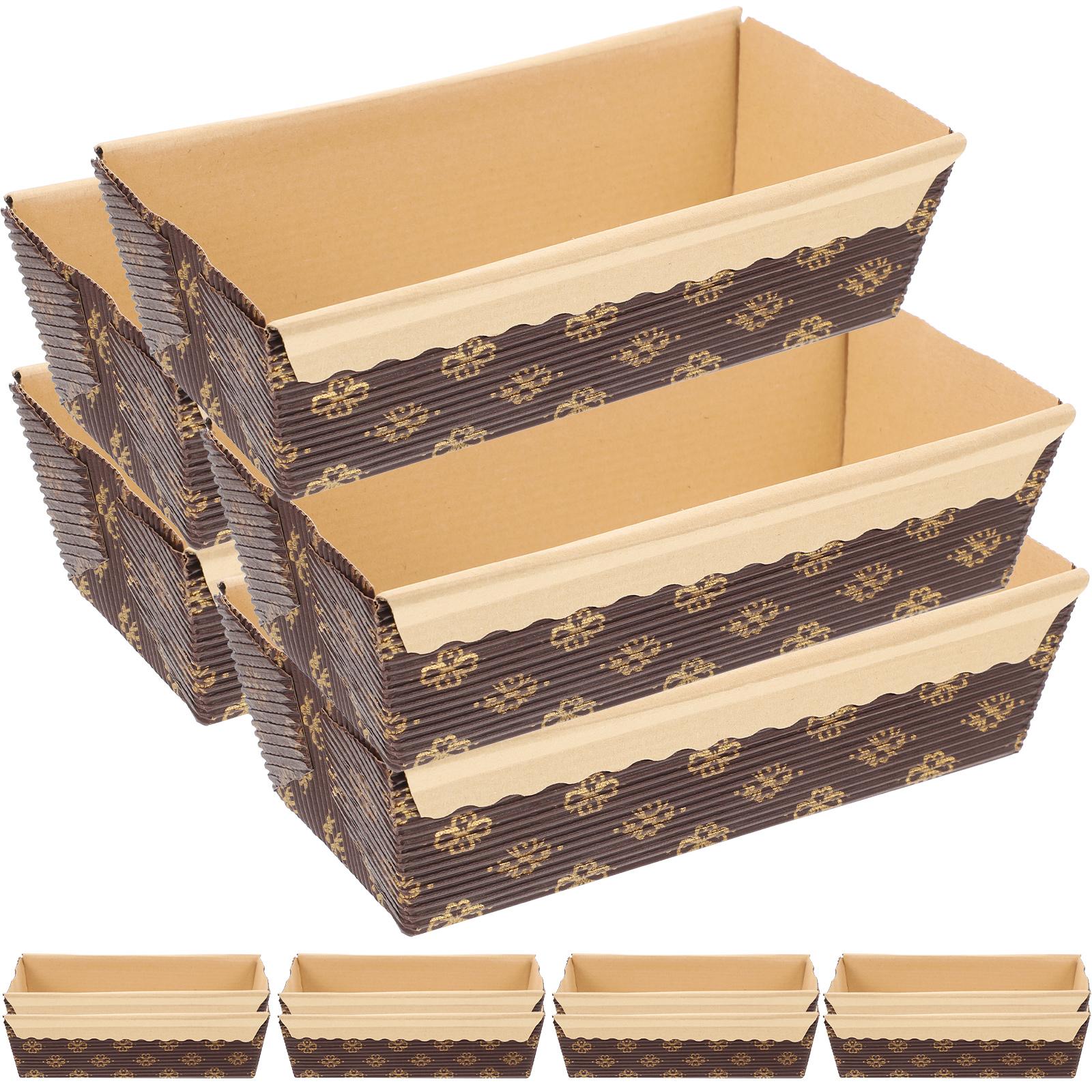 25 Stück Kuchenformen aus Pappe, Papiertablett, Pfanne, Laibherstellung, Formen, Backformen, Kaffee, rechteckige Pfannen