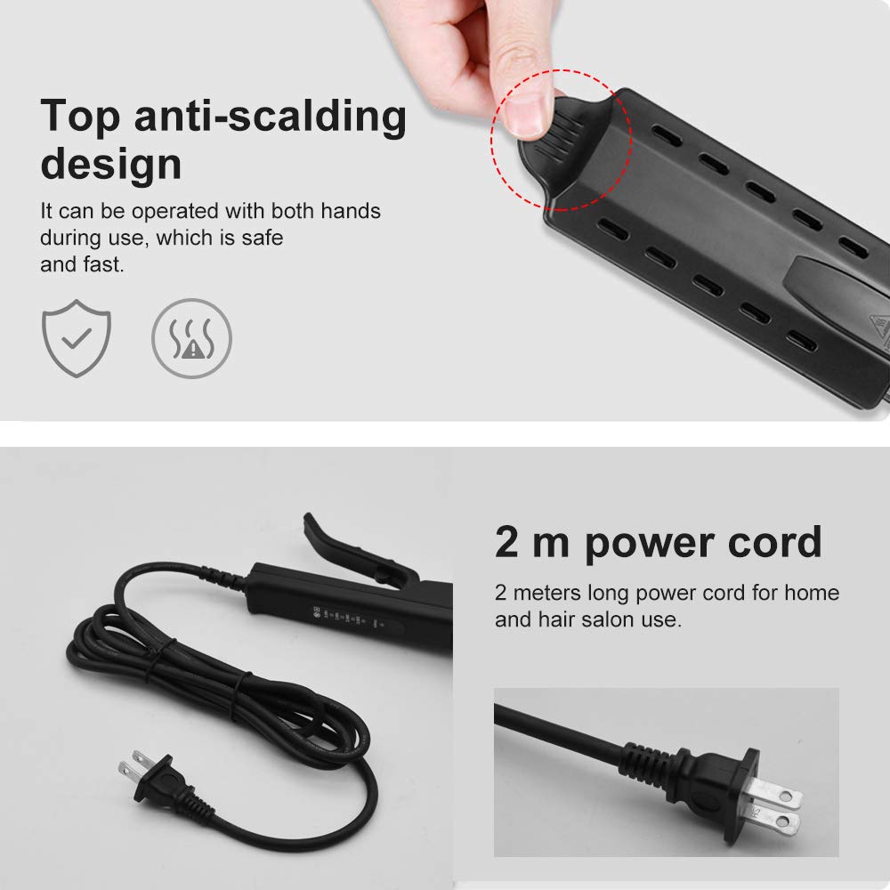Steam Hair Straightener Ceramic Tourmaline Ionic Flat Iron Four Adjustable Temperature Wide Plate For All Hair Type