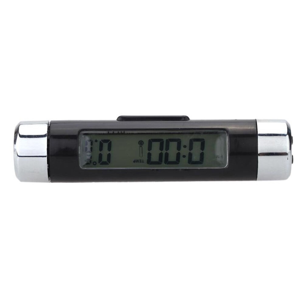 Mini Digital internal temperature measuring thermometer Blue backlight time display car use