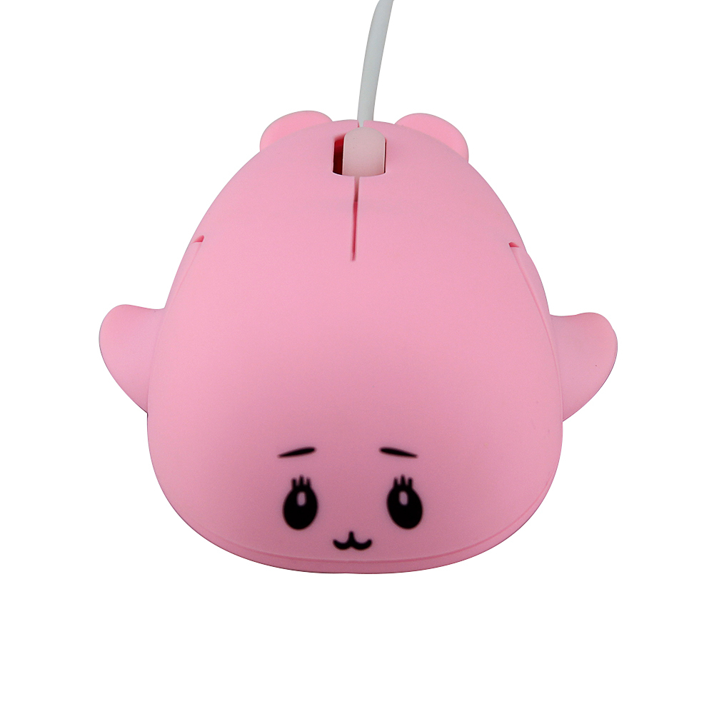 CHYI Wired Cute Animal Shape Pink Computer Mouse USB Optical 3D Optical Portable Mause 1600 DPI Mice for Children Laptop