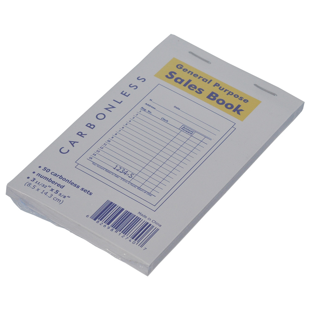 Carnet de commandes à usage général en 2 parties 3-11/32x5-5/8 pouces reçu facture chèque invité 50 ensembles par livre, 10 livres par paquet