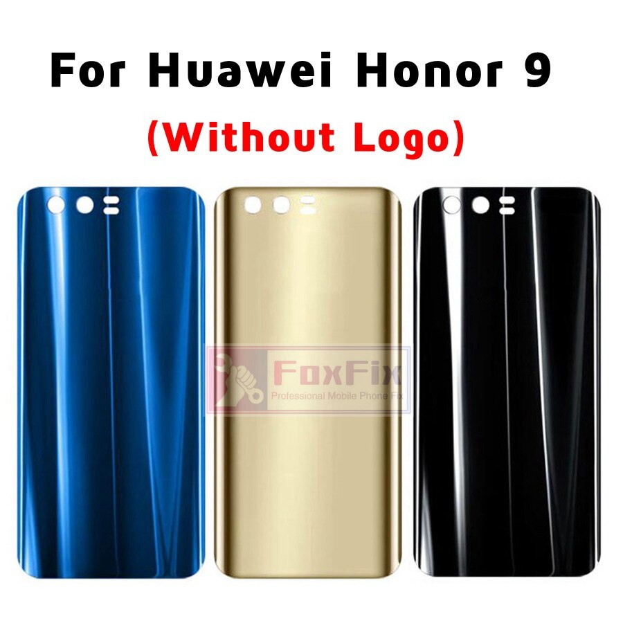 Coque arrière en verre pour Huawei Honor 9, boîtier de batterie, pièces de rechange, sans Logo,