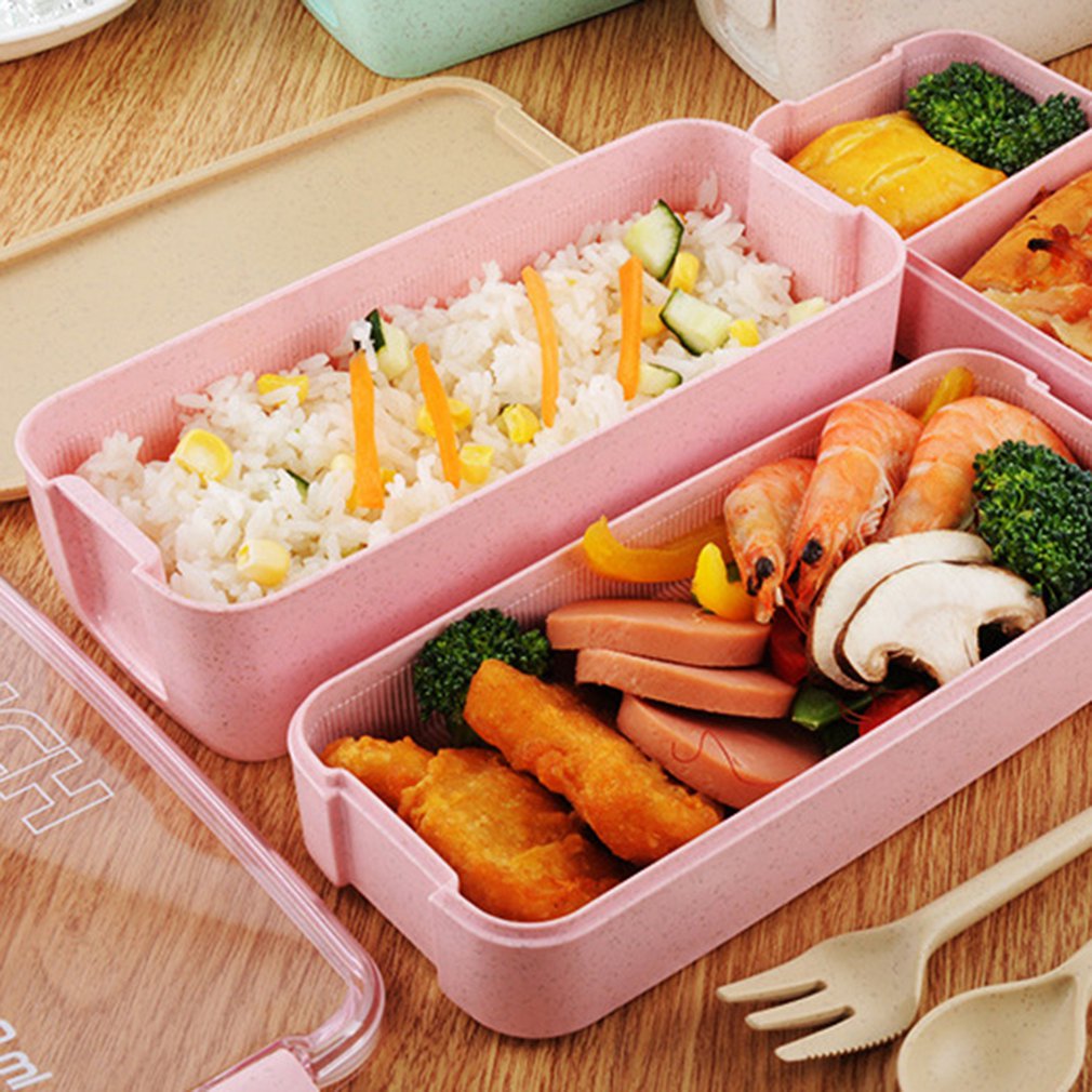 3 Layer Plastic Lunch Boxes Containers for Food Microwave Bento Box For Student Portable Food Storage Lunch Case Picnic