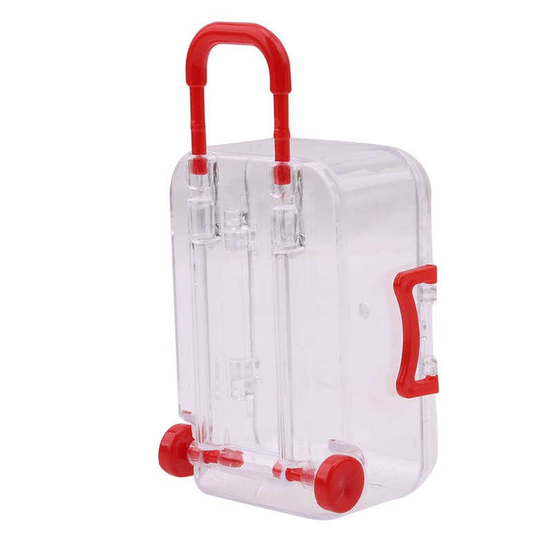 Leuke Mini Rolling Travel Koffer Gunst Box Wedding Gunsten Party Receptie Snoep Pakket Nieuwjaar Feestartikelen Decoratie: red