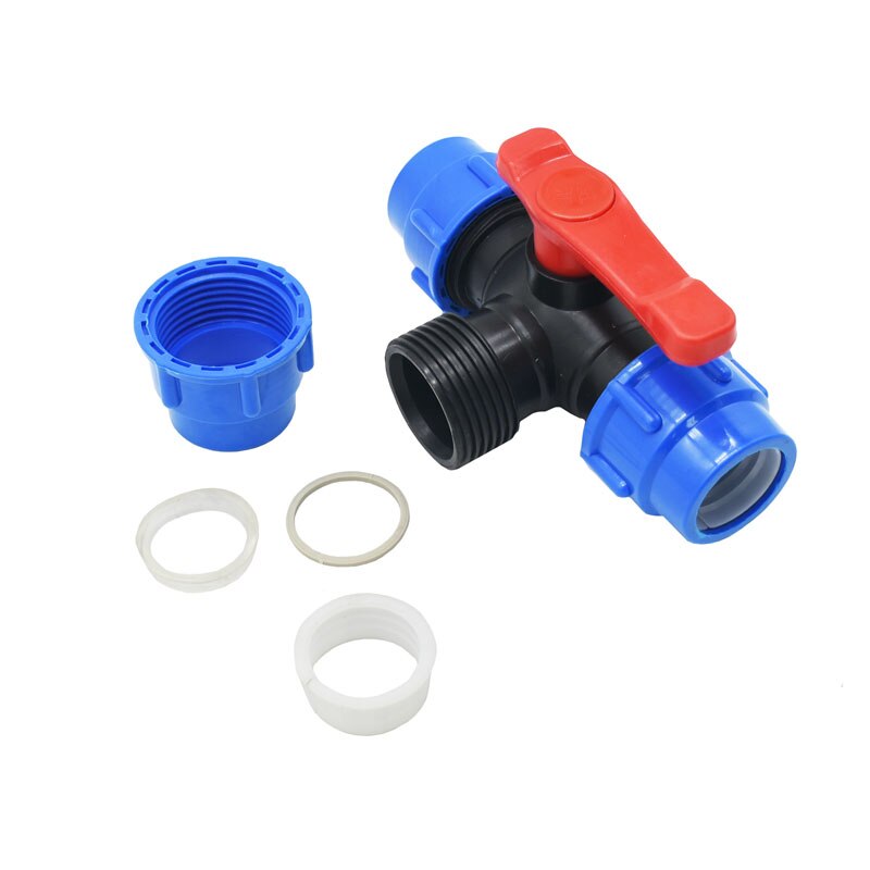 Separador de agua en T tipo DN25 DN32 DN40 DN50, grifo de jardín de 32mm, 40mm, 50mm, 63mm, tubo de pvc pe, conector de tubería de agua de 3 vías, 1 Uds.