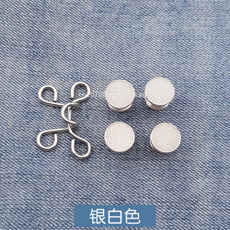 Serrer la taille boucle alliage broches broches pince fausse perle réglable bouton pression jean boutons détachables vêtements accessoires: Transparent