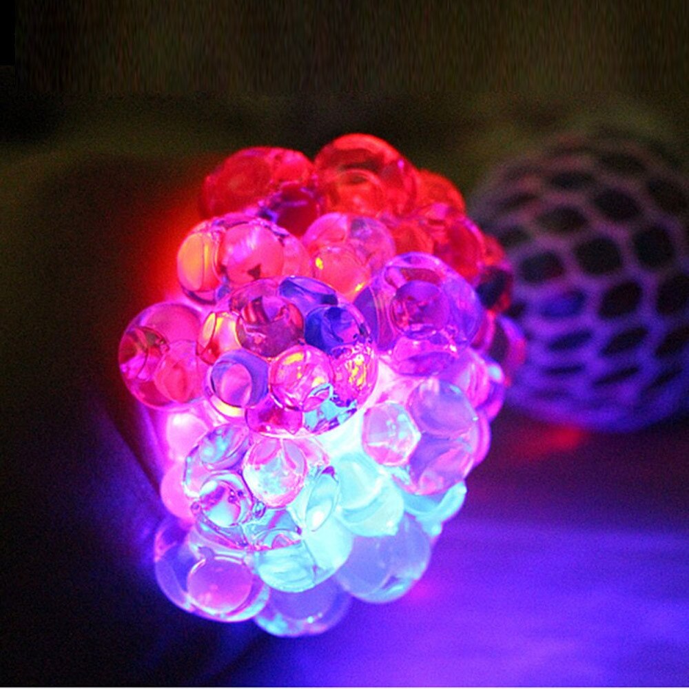 Led Gloeiende Druif Speelgoed Mesh Ball Stress Fidget Speelgoed Voor Autisme Angst Relief Stress Antistress Bal Сквиши