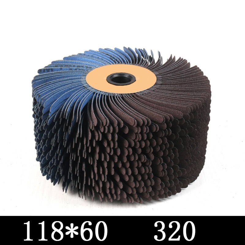 118x60/30mm 120-600 Grit Abrasives Wire Drum Wood Burnishing Polishing Wheel Brush Cloth Sanding Grinding Groove Mop Buffing Pad: 60MM 320 Grit