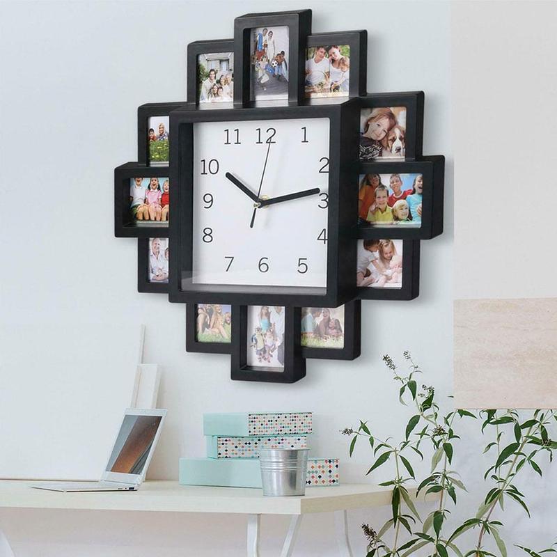 14 Inch Photo Frame Clock Metal Photo Frame Wall Clock Color Paint Aluminum Frame Clock Without Battery