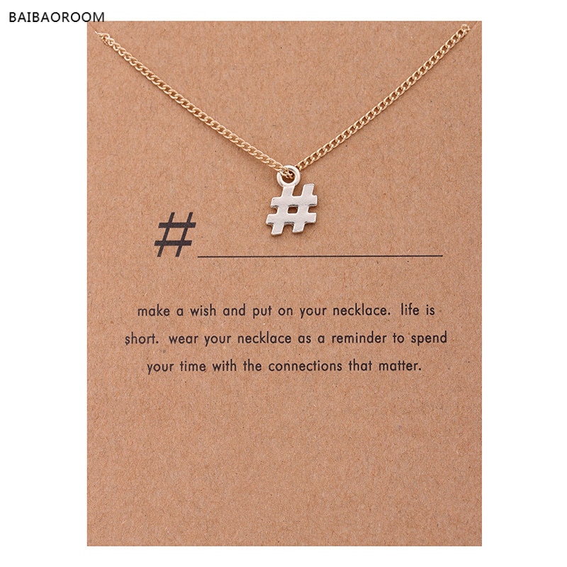 Jewelry # Hashtag Pendant Statement Necklace For Women