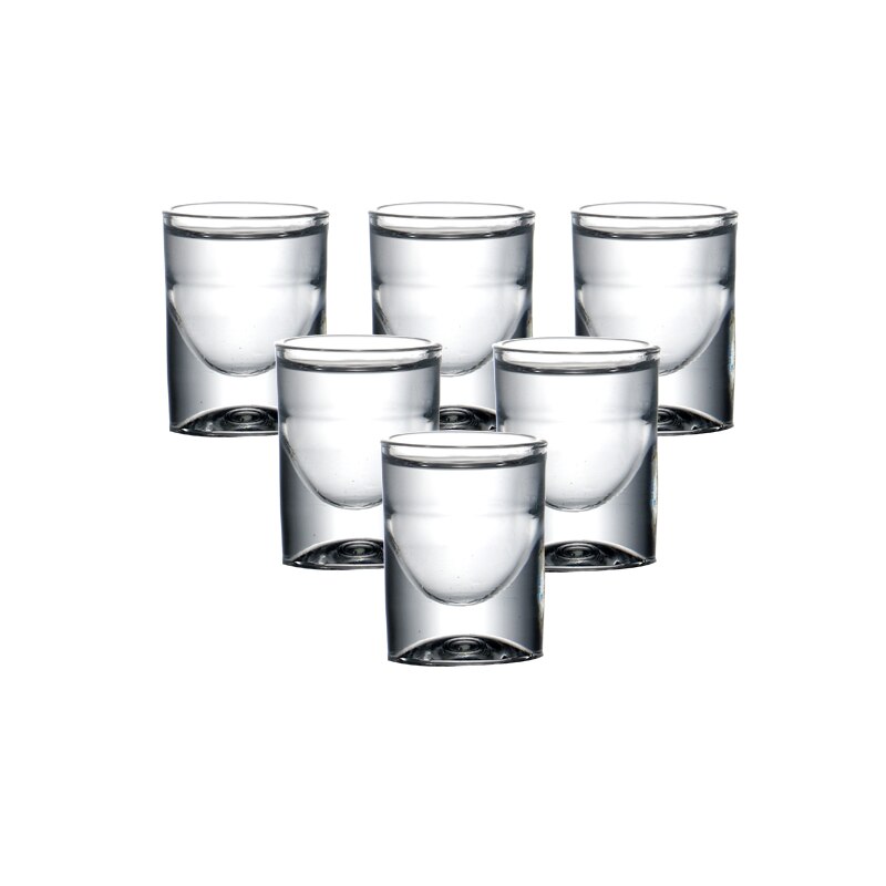 Sæt  of 6 stk tunge blyfri maskine lavet shotglas til jul spiritus vodka spiritus drinks kinesisk baijiu whisky 15ml