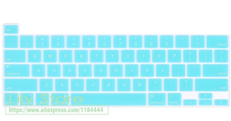 Silicone Keyboard Cover Protector Silicone Skin for MacBook Pro 16 inch Release with Touch Bar & Touch ID A2141: whiteblue