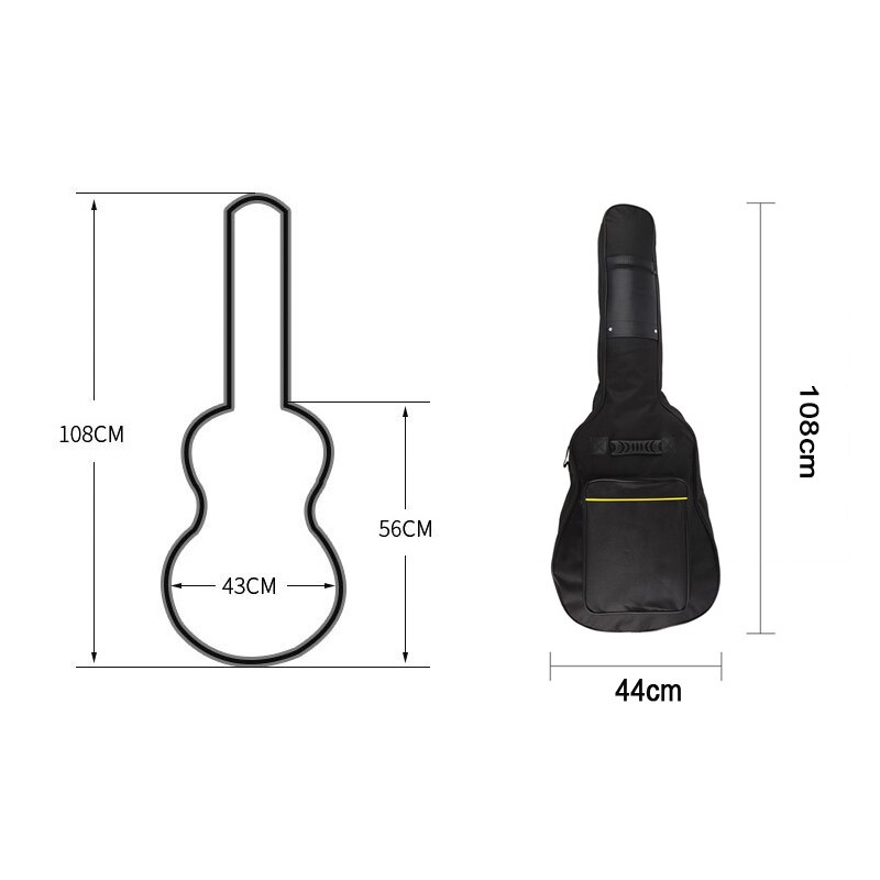 Gitaar Tas Verdikking Rugzak Dubbele Bandjes Waterdichte Akoestische Pad Oxford Soft Case voor 40 41 Inch Gitaar Gig Bag