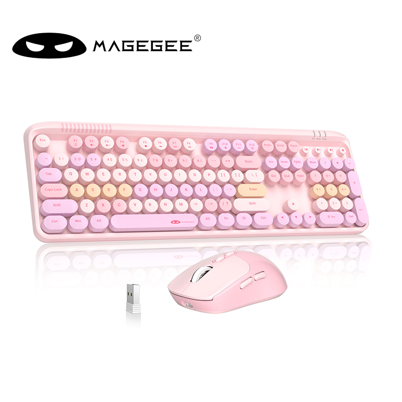 MageGee V920 Kabelgebundene Spieltastatur, kabellos, drei DPI, verstellbares Maus-Set, 104 Tasten, energiesparend, für Laptop, Tablet, PC, Zubehör