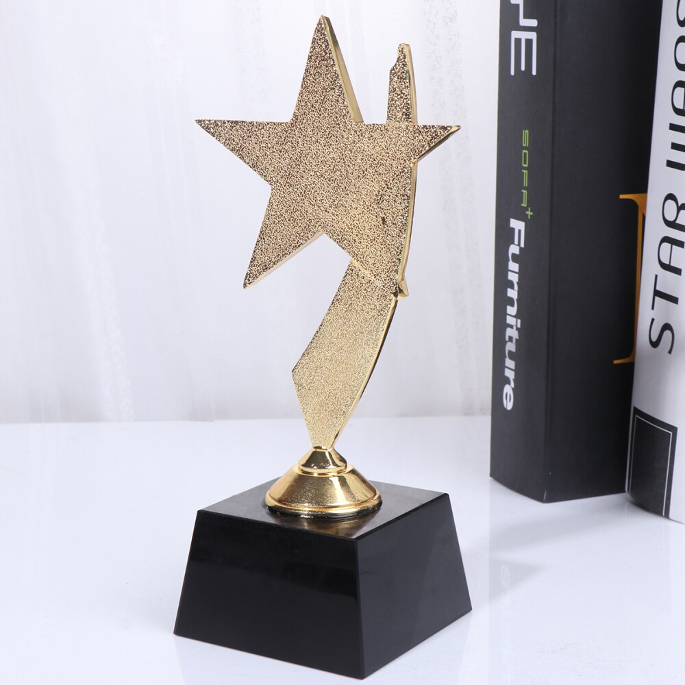 1PC Golden Star Award Trophy Resin Reward Prizes Decor Awards Trophy for Sports Competition Games