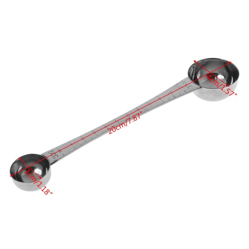Stainless Steel Double Measuring Spoon with Scale Coffee Scoop Tablespoon