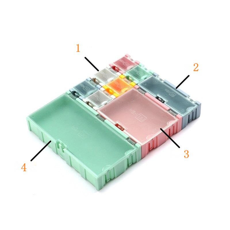 SMT-opslagdozen, mini-opbergdoos voor elektronische componenten, 50 stuks