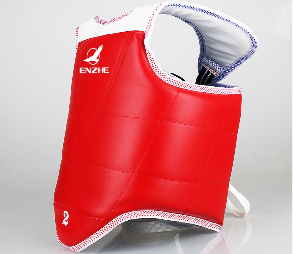 WTF approve Taekwondo chest guard kids adult red blue Karate Taekwondo protectors back supporters TKD armor Double-sided wear
