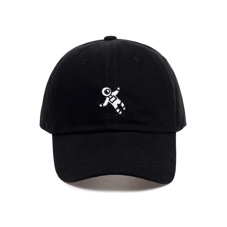 Casquette de Baseball astronautes brodée 100% coton, unisexe, chapeau de papa, ajustable, en coton, décontracté: Black
