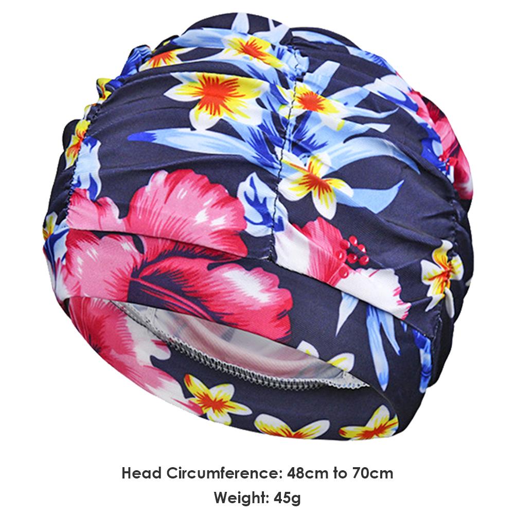 Svømmehat dygtig fremstilling svømmehat kvinder langt hår badehætte drapere fleksibel svømmehat ørebeskytte: E