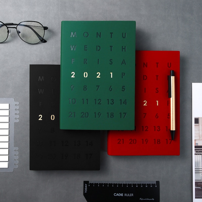 Agenda Planner Organizer A5 Notebook and Journal Business Diary Notepad Weekly Monthly Note Book with Pen Daily Handbook