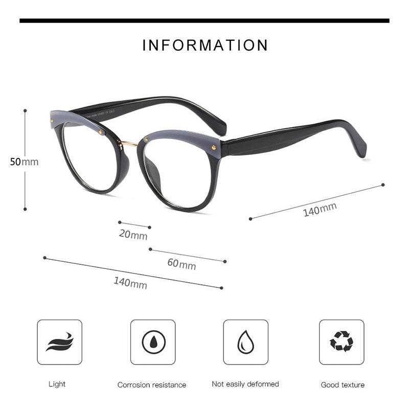 Feminino browline design óculos ópticos prescrição acetato aro óculos para óculos de aro grande quadro moda estilos 92163
