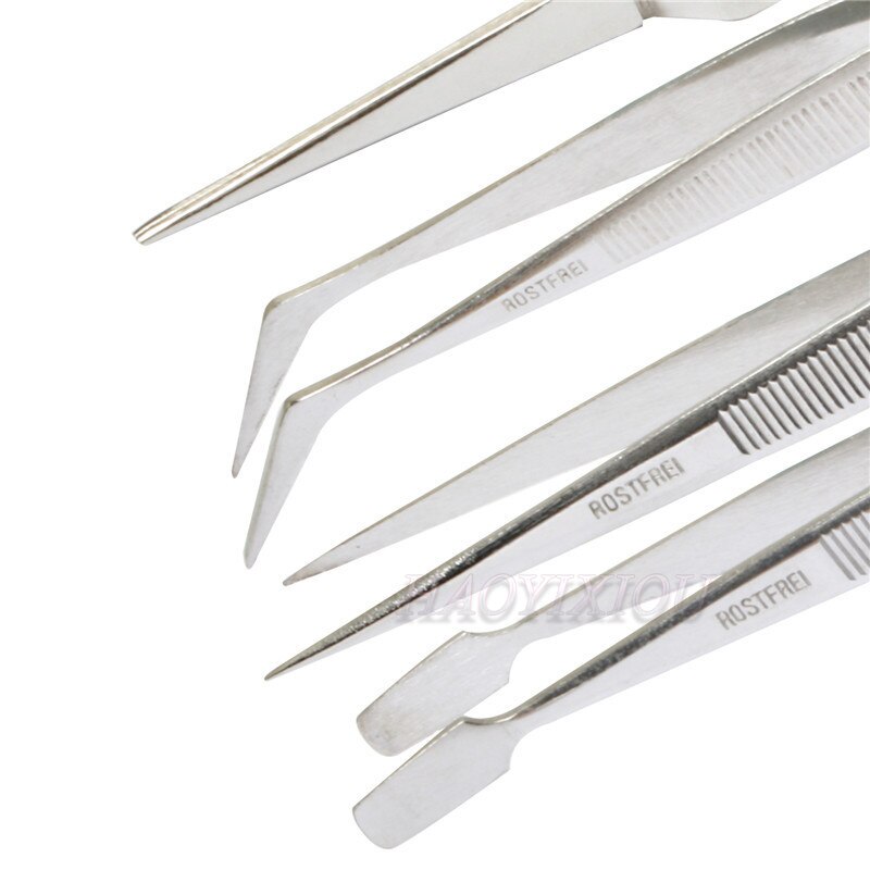 Pro'skit 4 Roestvrijstalen Pincet Set 808-389 Wees Platte Snavel Elleboog Rebound Tip Non-Magnetische Klem Hand tool