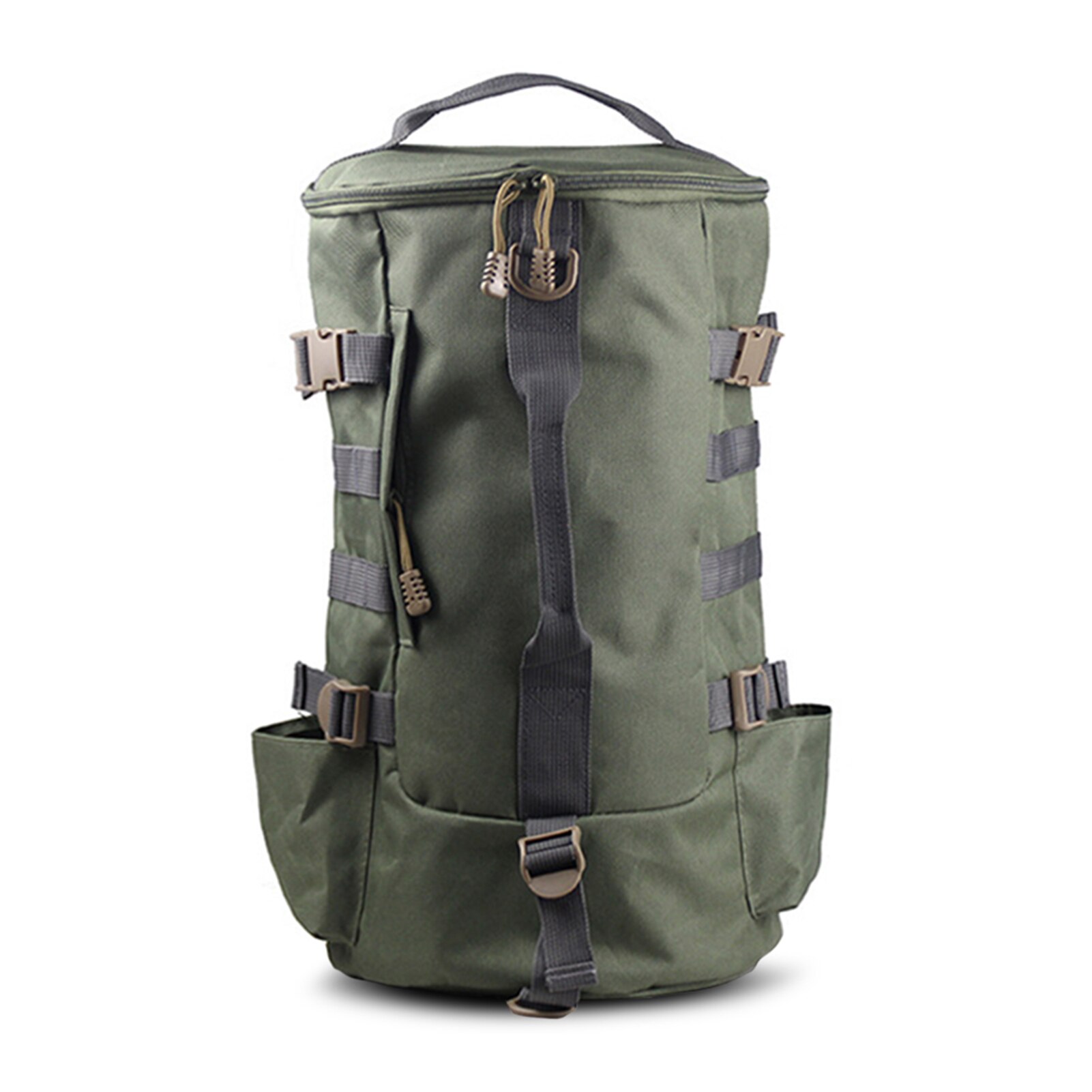 30L Multi-functional Large Capacity Fishing Backpack Outdoor Travel Camping Fishing Rod Reel Tackle Bag Shoulder Bag Luggage Bag: Army Green