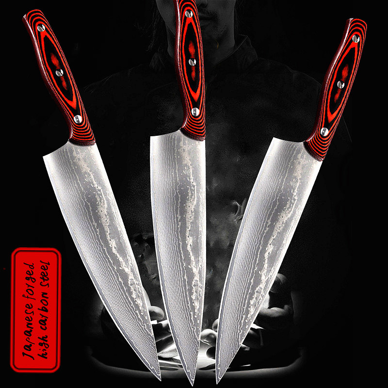 Damask steel chef slicer, household kitchen knife, Japanese, European and American chefs designated special slicer